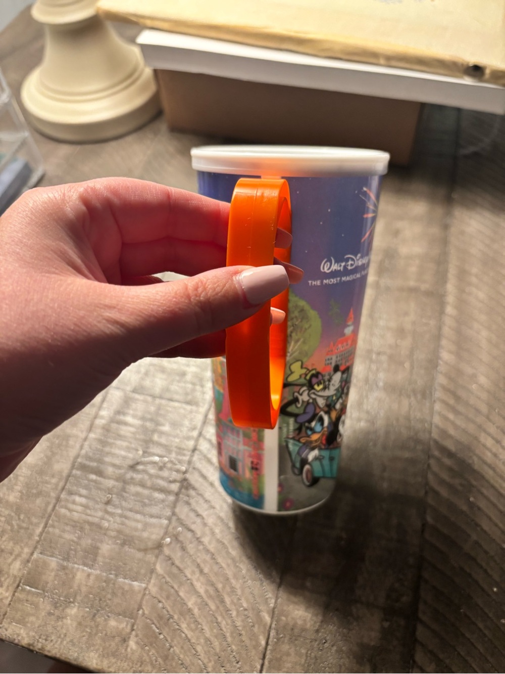 Disney Multicolor Fireworks Souvenir Cup 2024 Orange Handle - Picture 5 of 7